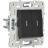 Выключатель 2-клавишный IEK SKANDY с индикацией 10А SK-V09Bl черный SK-V20-1-10-K02